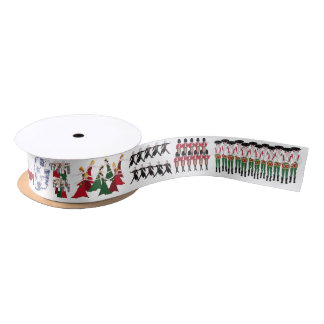 12 Days of Christmas Holiday white Satin Ribbon