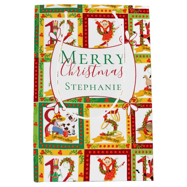 12 Days of Christmas Medium Gift Bag (Front)