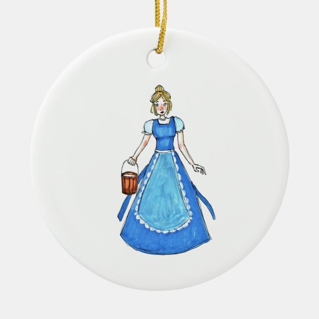 12 Days of Christmas Ornament - 8 Maids-a-milking (Front)