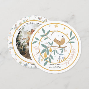 12 Days of Christmas Partridge in a Pear Tree Holiday Card