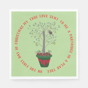 12 Days of Christmas Partridge in a Pear Tree Napkin