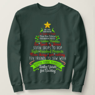 12-Days Of Christmas Quilt Funny Quilting Sewing X Sweatshirt