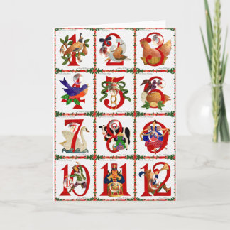 12 Days Of Christmas Quilt Print Gifts Holiday Card