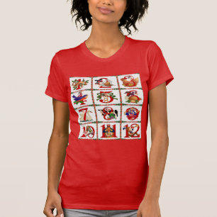 12 Days Of Christmas Quilt Print Gifts T-Shirt