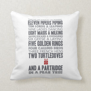 12 Days of Christmas   Red Christmas Cushion