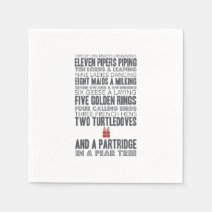 12 Days of Christmas   Red Napkin