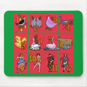 12 Days of Christmas T-shirts, Apparel, Gifts Mouse Mat
