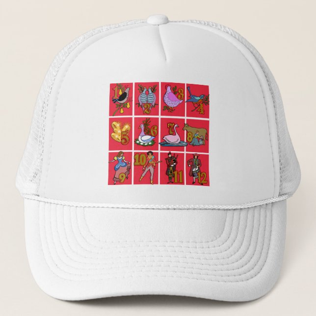 12 Days of Christmas T-shirts, Apparel, Gifts Trucker Hat (Front)