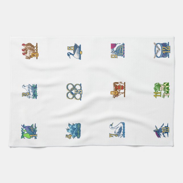 12 Days of Christmas Tea Towel (Horizontal)