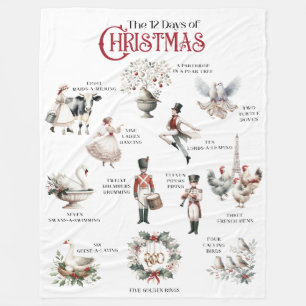 12 Days of Christmas Theme Winter Blanket