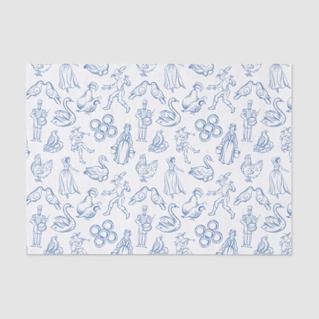 12 Days of Christmas Toile Tissue Paper (Front)