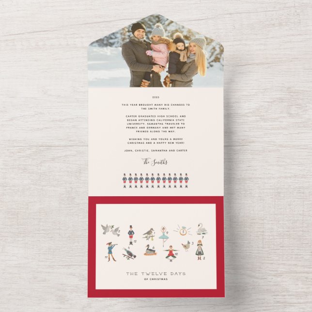 12 Days of Christmas Tri-Fold Holiday Card (Inside)