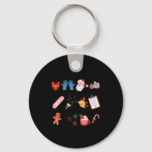 12 Days Of Cna Life Nurse Merry Christmas Pajamas  Key Ring
