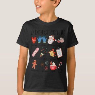 12 Days Of Cna Life Nurse Merry Christmas Pajamas  T-Shirt