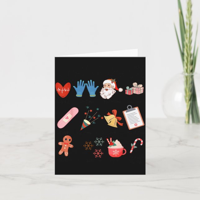 12 Days Of Cna Life Nurse Merry Christmas Pyjamas  Card (Front)