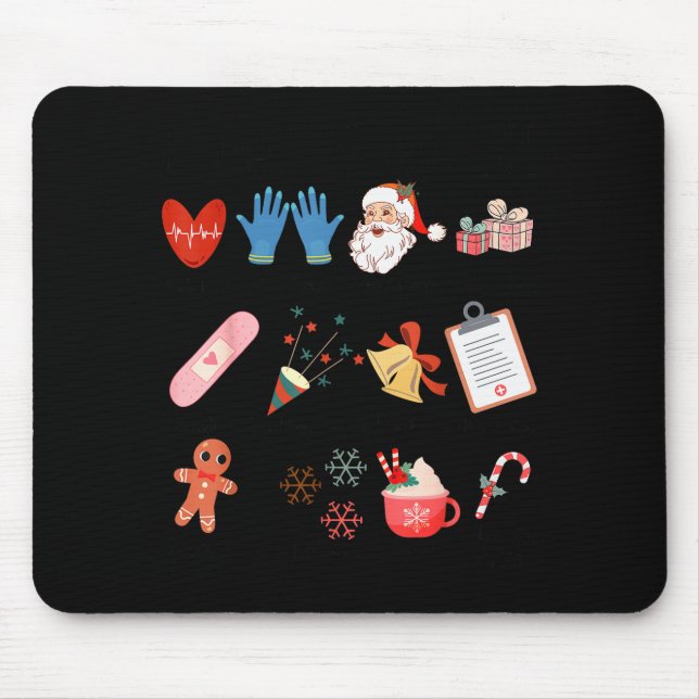 12 Days Of Cna Life Nurse Merry Christmas Pyjamas  Mouse Mat (Front)