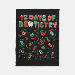 12 Days Of Dentistry Christmas Dental Squad Crew D Fleece Blanket