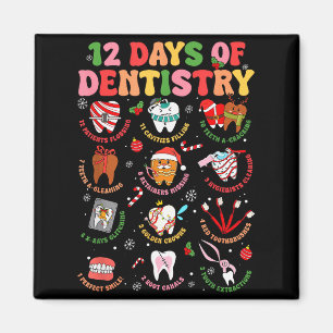 12 Days Of Dentistry Dentist Xmas Tooth Christmas  Magnet
