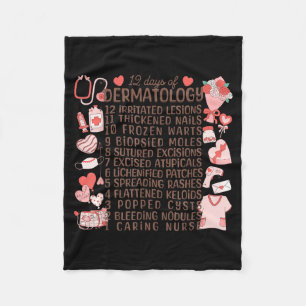 12 Days Of Dermatology Valentines Dermatologist De Fleece Blanket