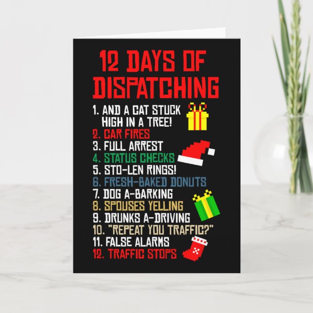 12 Days Of Dispatching Christmas Pajama X-mas Disp Card (Front)