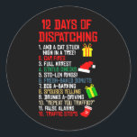 12 Days Of Dispatching Christmas Pajama X-mas Disp Classic Round Sticker<br><div class="desc">12 Days Of Dispatching Christmas Pajama X-mas Dispatcher</div>