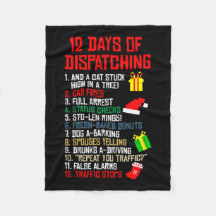 12 Days Of Dispatching Christmas Pajama X-mas Disp Fleece Blanket