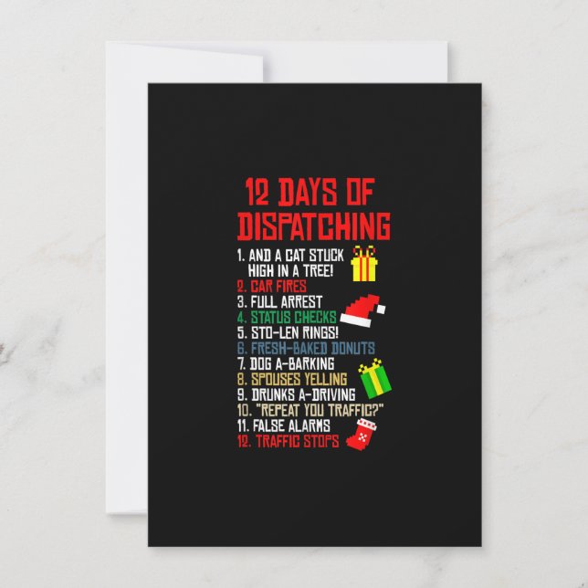12 Days Of Dispatching Christmas Pajama X-mas Disp Invitation (Front)