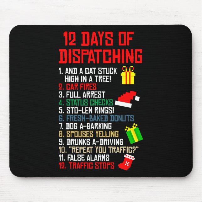 12 Days Of Dispatching Christmas Pajama X-mas Disp Mouse Mat (Front)
