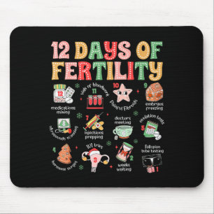 12 Days Of Fertility Ivf Nurse Christmas Ob Gyn Tr Mouse Mat