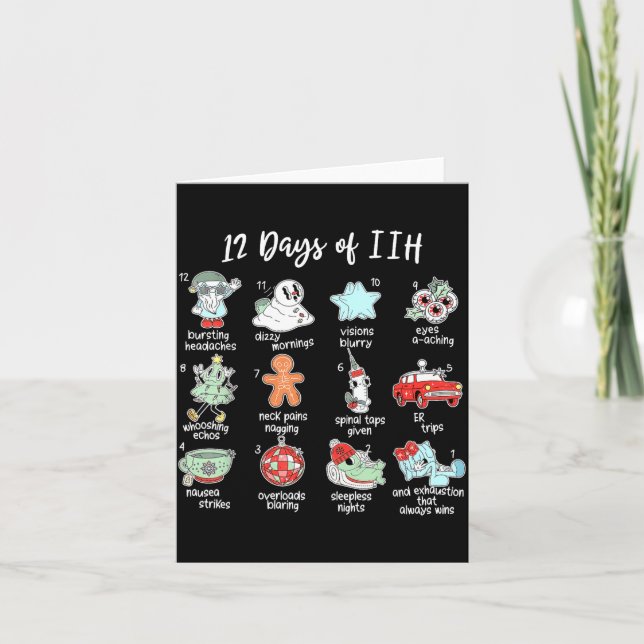 12 Days Of Iih Christmas Awareness Pseudotumor Cer Card (Front)