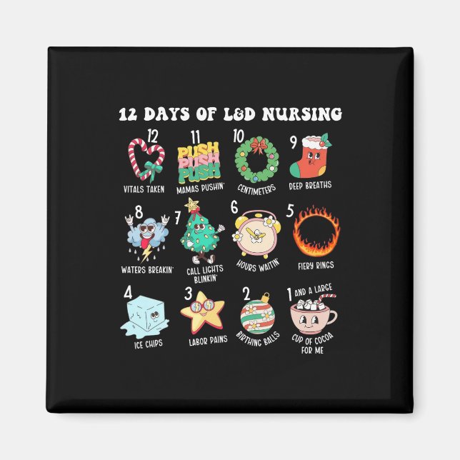 12 Days Of Landd Unit Nursing Labour And Delivery  Magnet (Front)