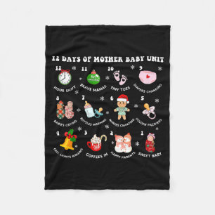 12 Days Of Mbu Mother Baby Nurse Christmas Stpartu Fleece Blanket
