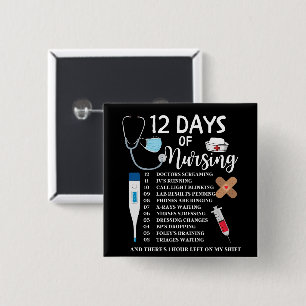 12 Days Of Nursing 15 Cm Square Badge