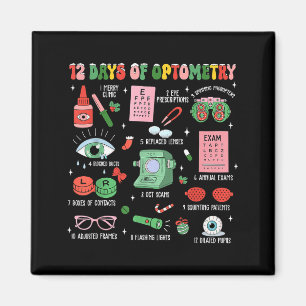12 Days Of Optometry Christmas Eye Doctor Optometr Magnet