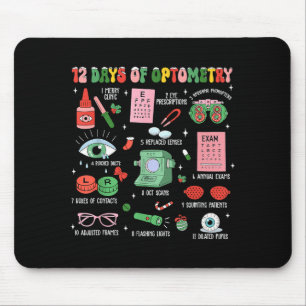 12 Days Of Optometry Christmas Eye Doctor Optometr Mouse Mat