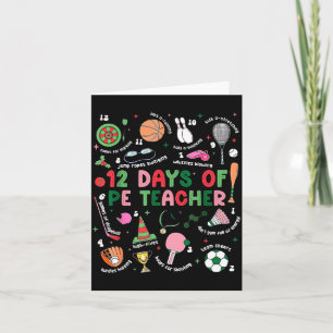 12 Days Of Pe Teacher Physical Education Gym Coach Card