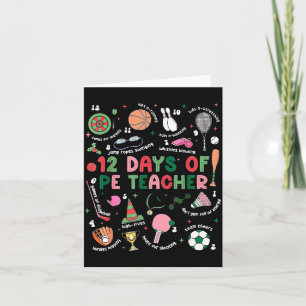 12 Days Of Pe Teacher Physical Education Gym Coach Card