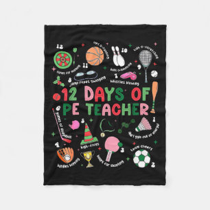 12 Days Of Pe Teacher Physical Education Gym Coach Fleece Blanket