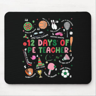 12 Days Of Pe Teacher Physical Education Gym Coach Mouse Mat