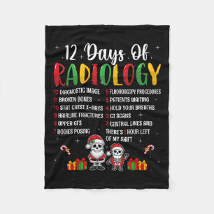 12 Days Of Radiology Xmas Rad Tech Christmas Radio Fleece Blanket