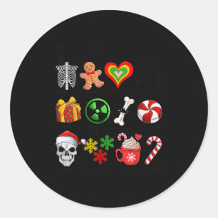 12 Days Of Radiology Xray Tech Ct Mri Merry Christ Classic Round Sticker