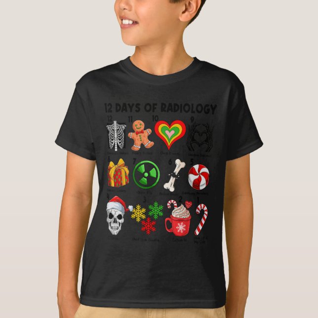 12 Days Of Radiology Xray Tech Ct Mri Merry Christ T-Shirt (Front)