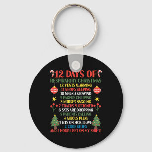 12 Days Of Respiratory Therapist Christmas Funny R Key Ring