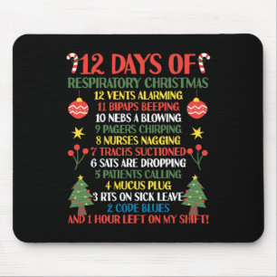 12 Days Of Respiratory Therapist Christmas Funny R Mouse Mat