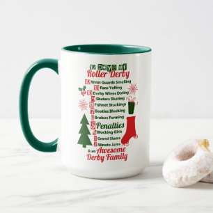 12 Days of Roller Derby Christmas, Roller Skating Mug