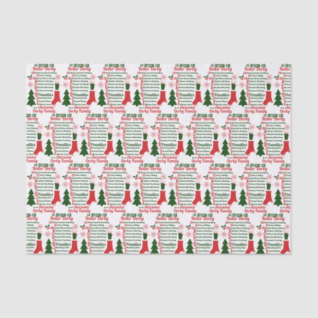12 Days of Roller Derby Christmas Tissue Paper (Front)