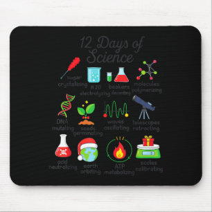 12 Days Of Science Funny Science Teacher Christmas Mouse Mat