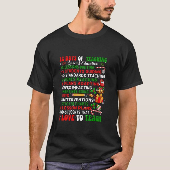 12 Days of Teaching Special Education 5 IEPS Xmas  T-Shirt (Front)