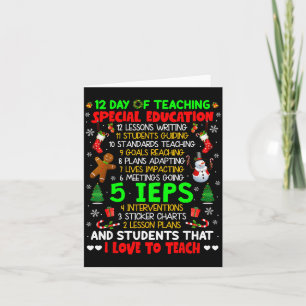 12 Days Of Teaching Special Education Ieps Sped Te Card