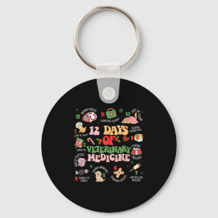 12 Days Of Veterinary Medicine Funny Christmas Vet Key Ring